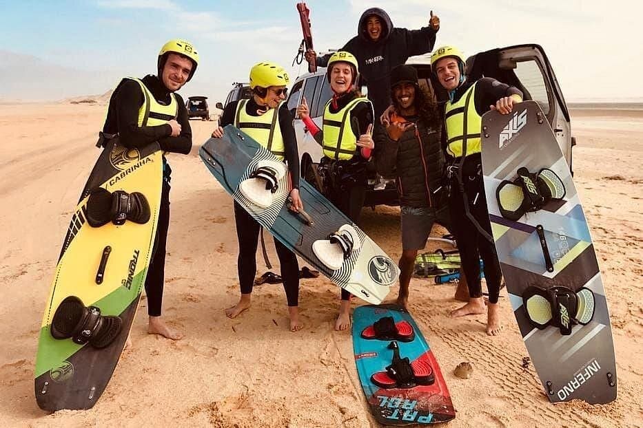 Beginner kitesurfing in Dakhla – first kite lesson on flat lagoon waters with expert instructor